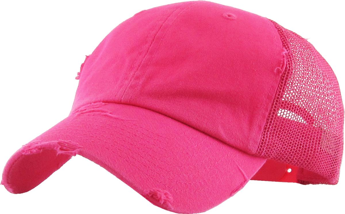 Hot Pink vintage mesh front view